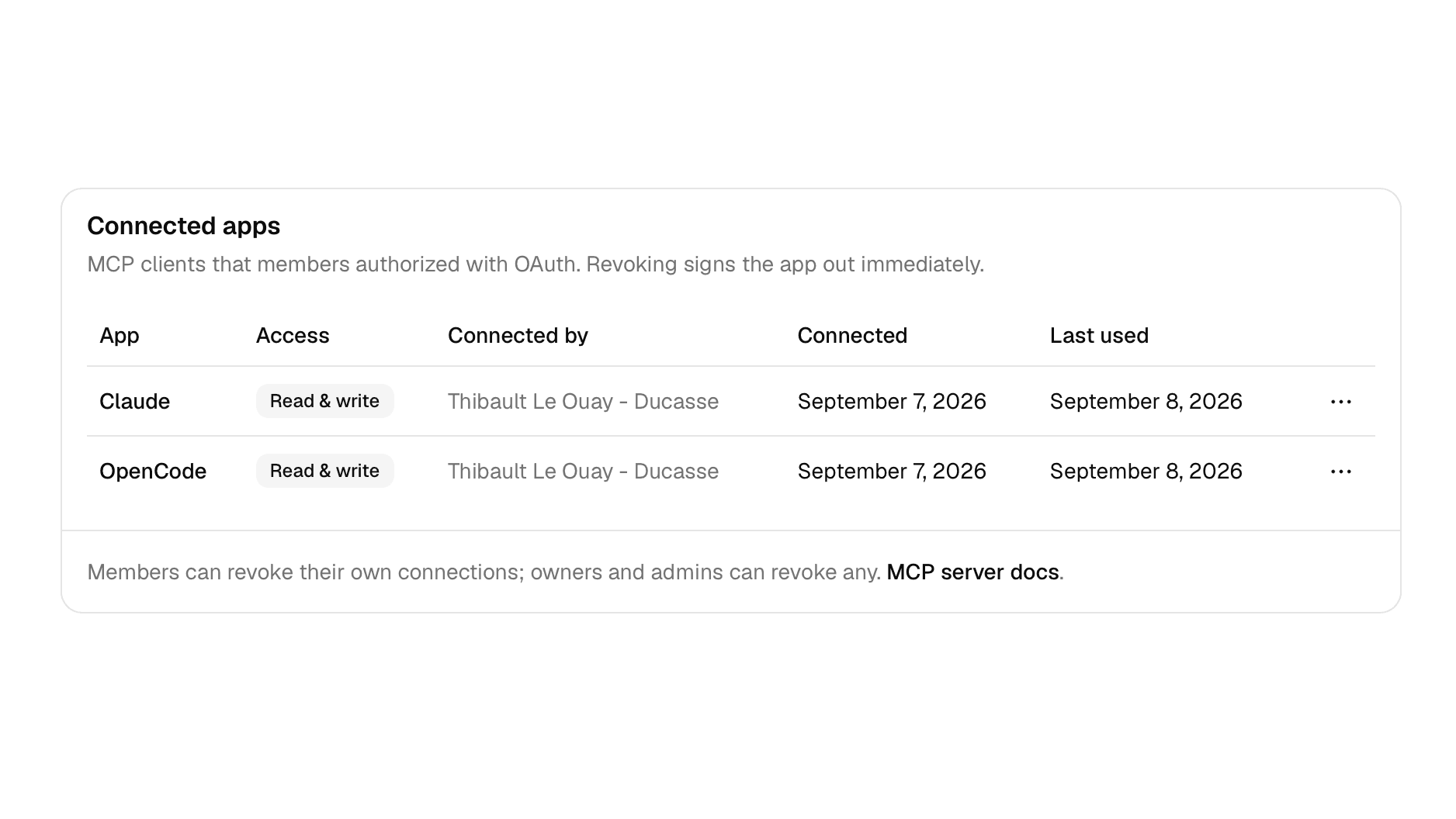 OAuth for the MCP server